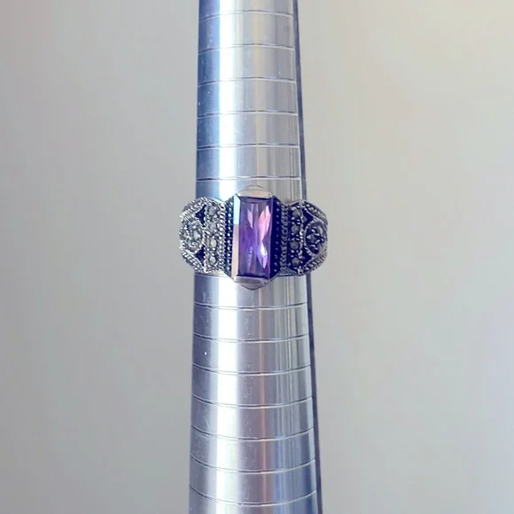 NFS 💖e t s y💖sterling amethyst ring - Picture 1 of 7